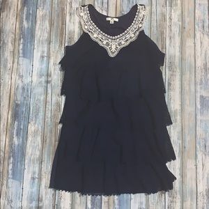 Tiered overlay sleeveless top